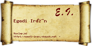 Egedi Irén névjegykártya